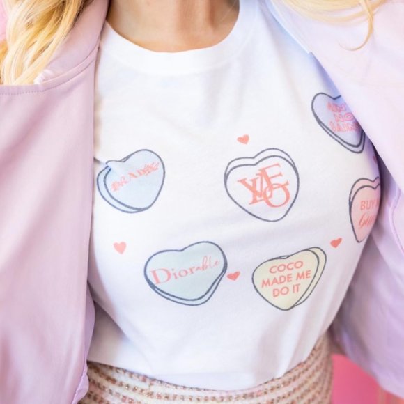 conversation hearts graphic tee Valentine’s Day - Picture 1 of 3